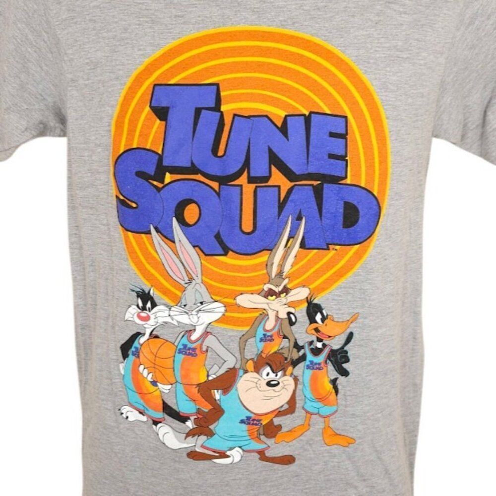 Looney Tunes T Shirt Mens Size Small Gray Tune Squad Bugs Bunny Taz Daffy Duck
